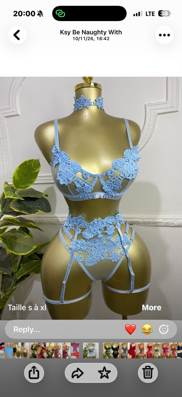 Lingerie avec jaretelles