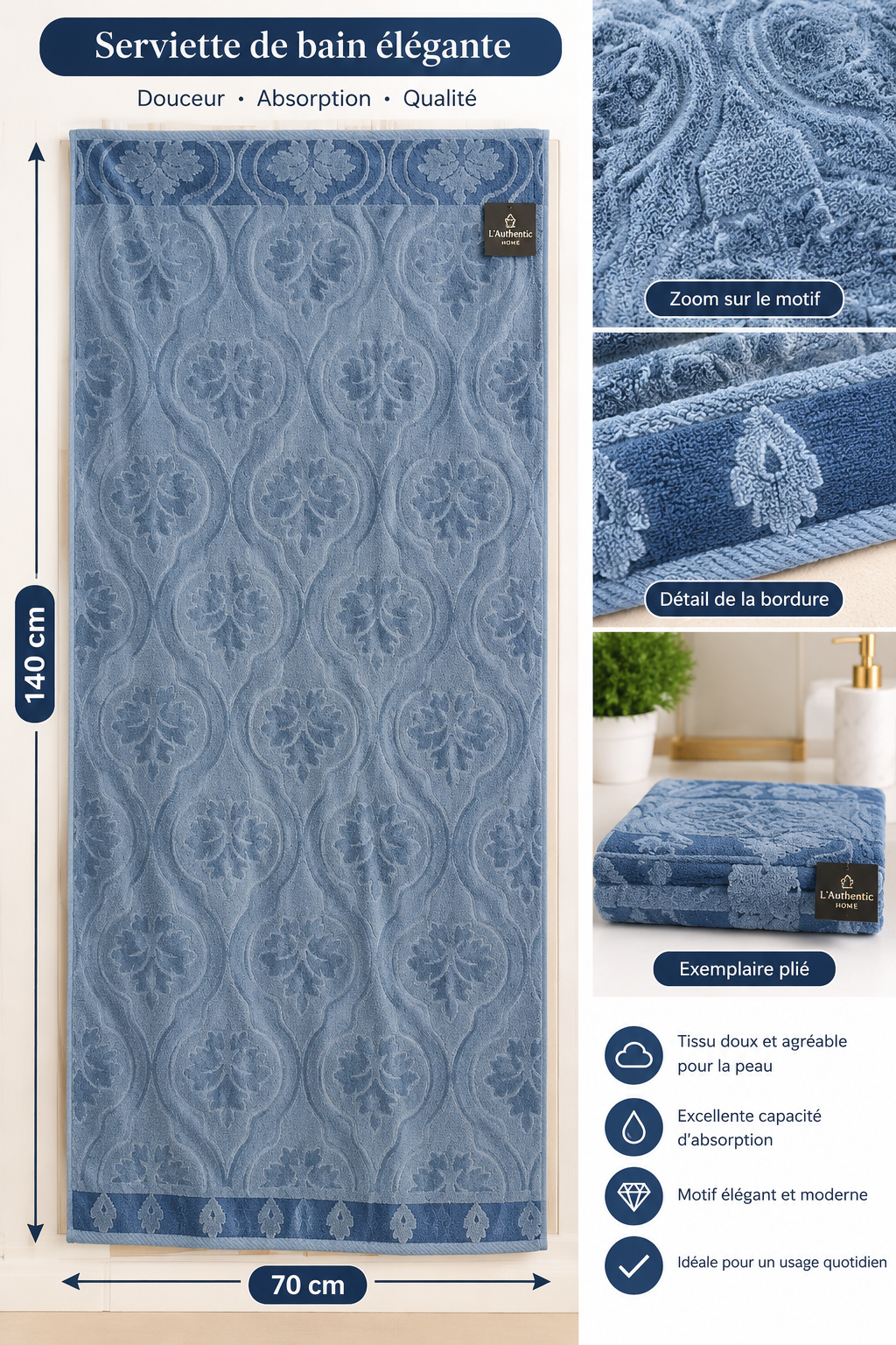 Serviettes 100% coton 